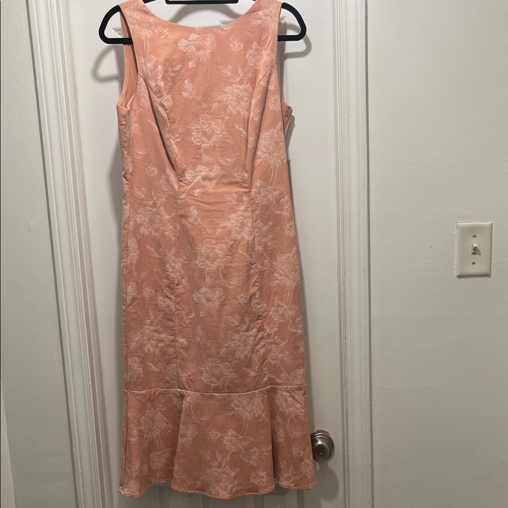 Eva Mendes for New York & Company Peach Floral Midi Dress